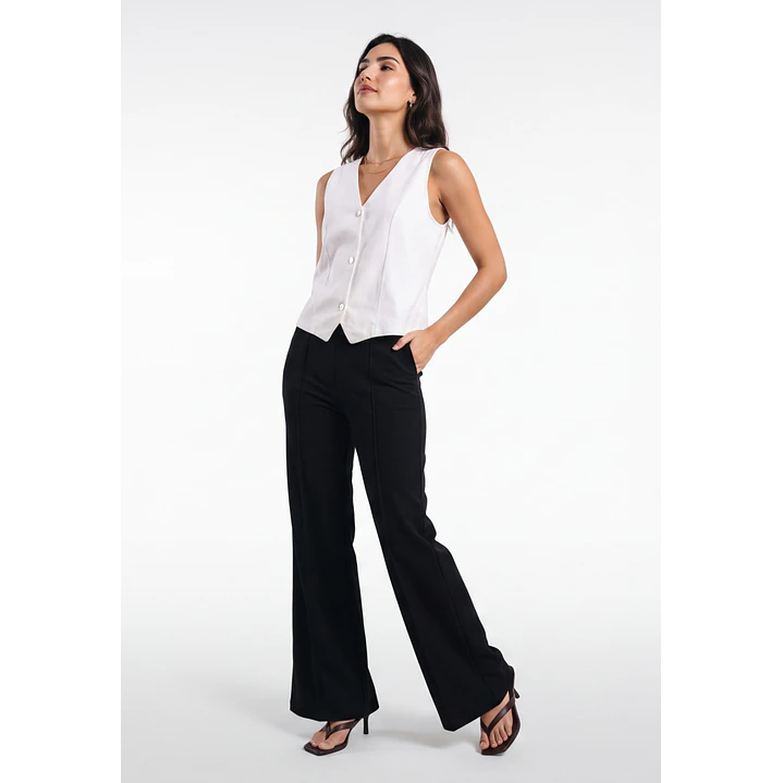 Vest Lino Mujer Blanco 3