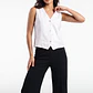 Vest Lino Mujer Blanco - Miniatura 1