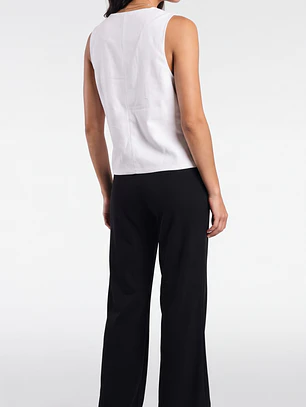 Vest Lino Mujer Blanco