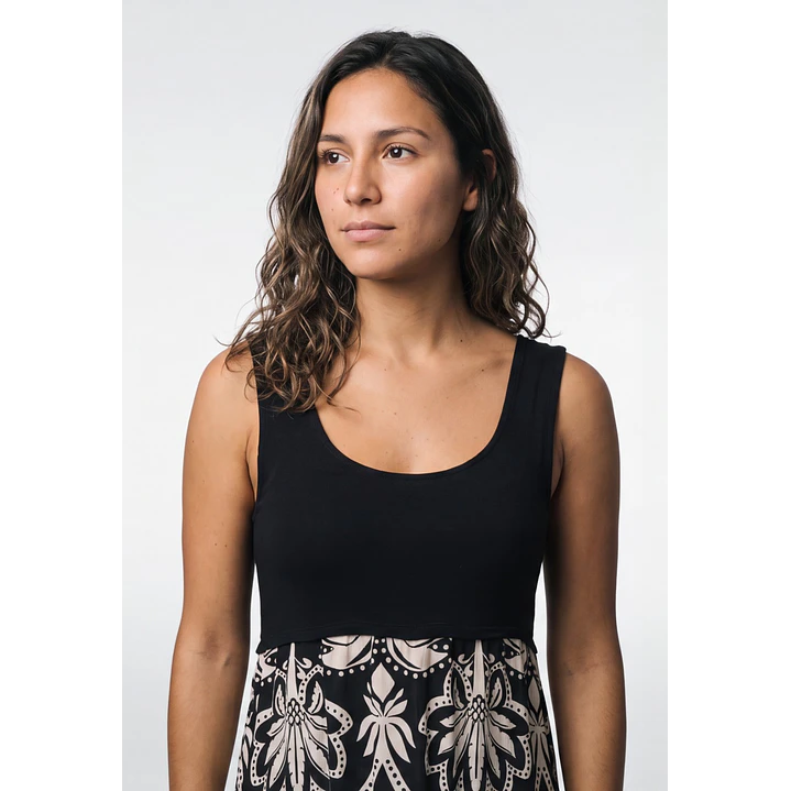 Vestido Plano Mujer Negro 4