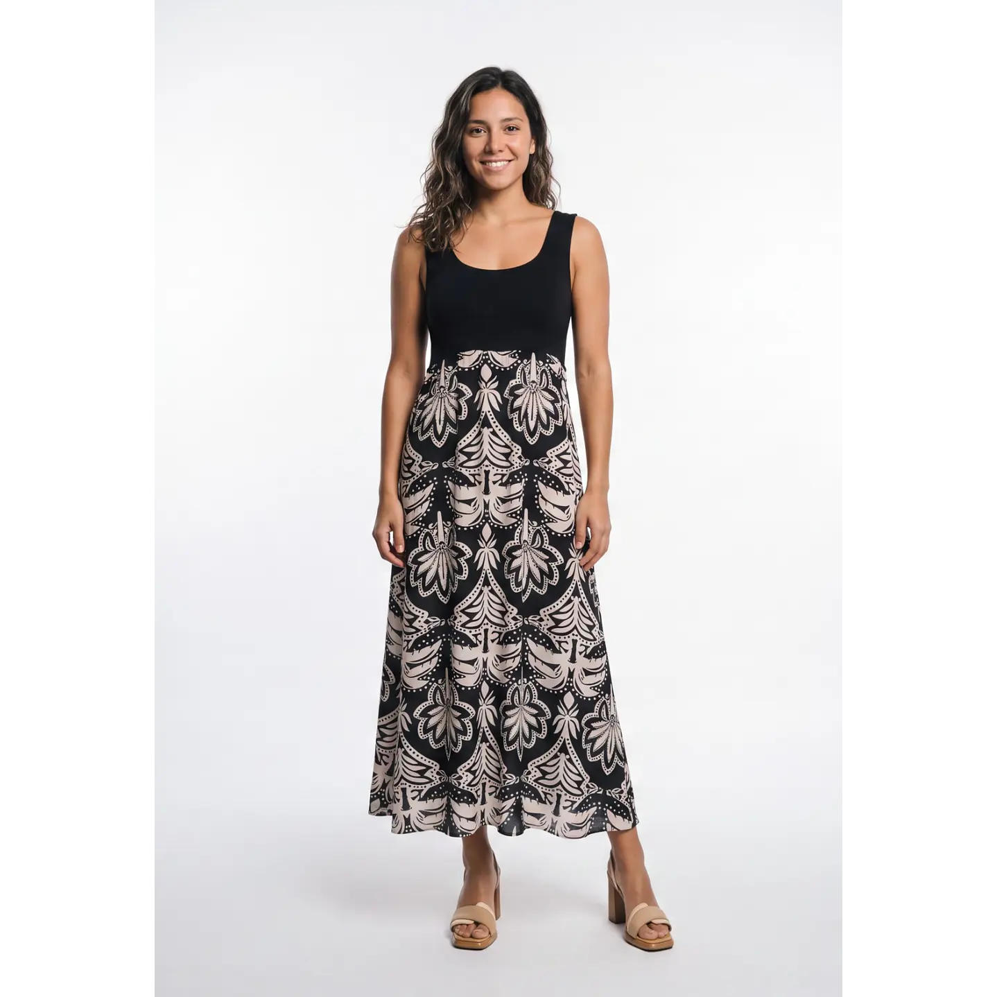 Vestido Plano Mujer Negro 1