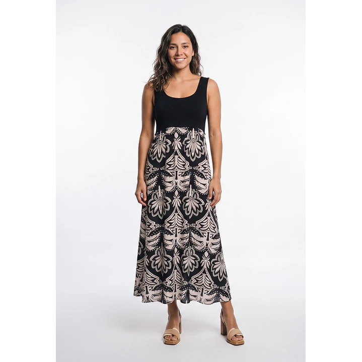 Vestido Plano Mujer Negro 1