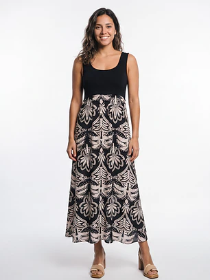 Vestido Plano Mujer Negro