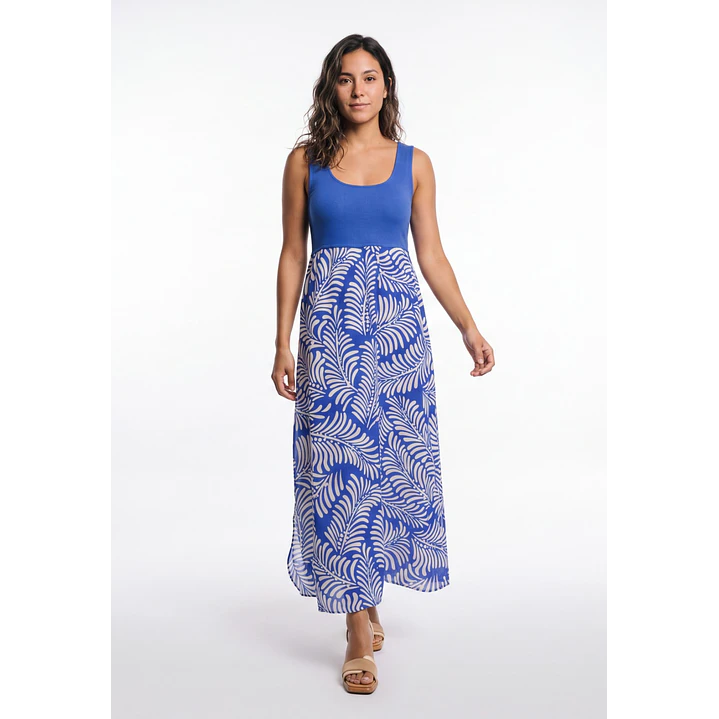 Vestido Plano Mujer Azul 1