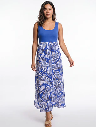 Vestido Plano Mujer Azul
