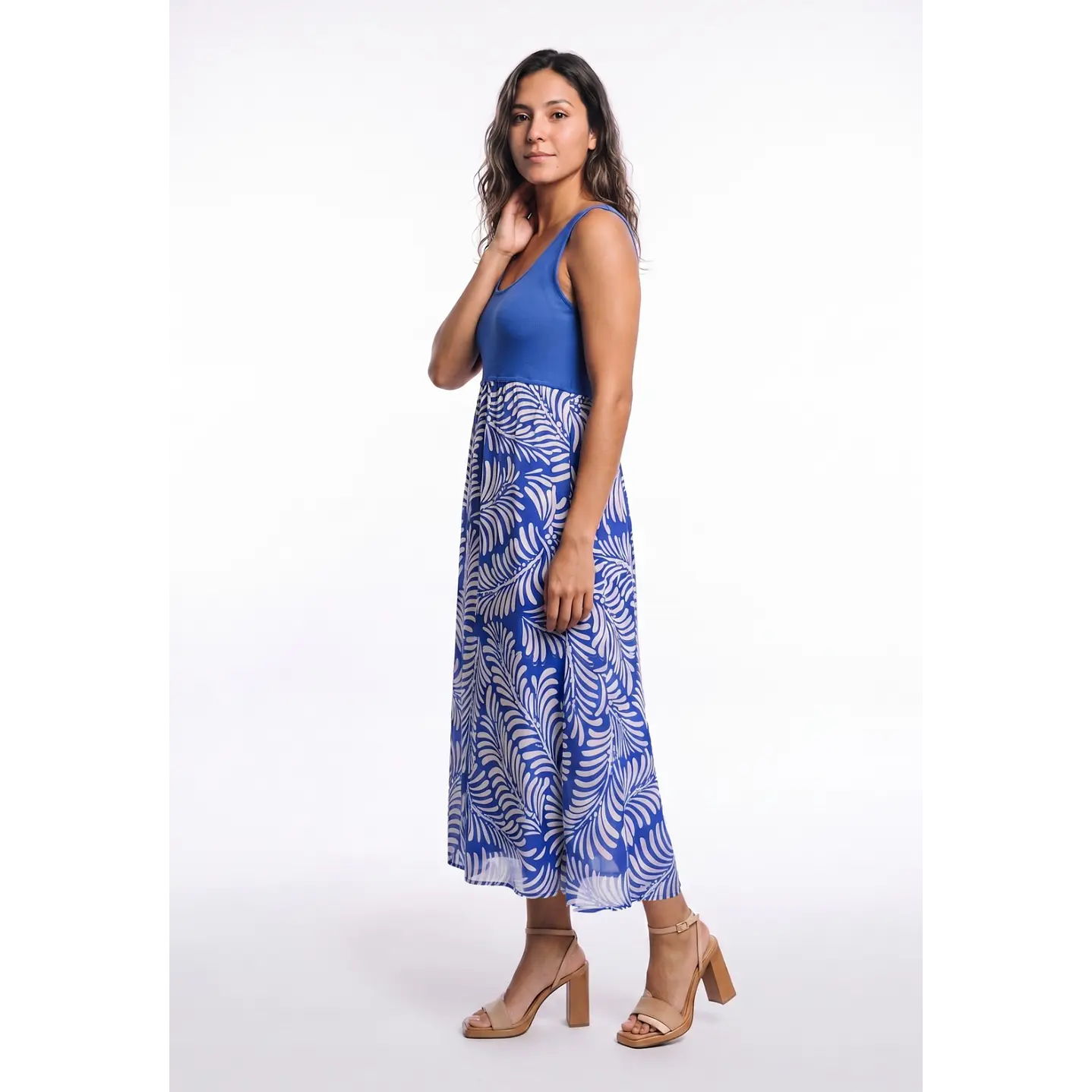 Vestido Plano Mujer Azul 3