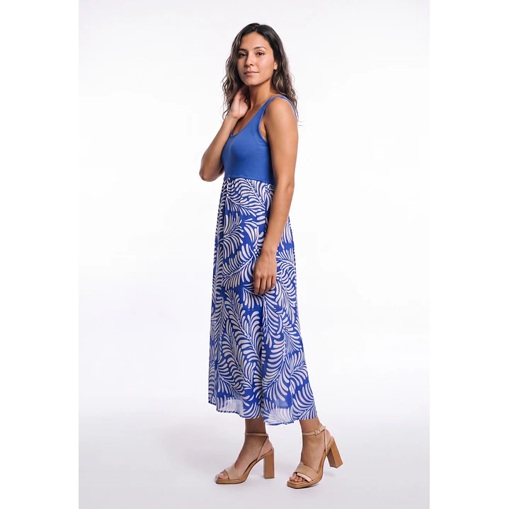 Vestido Plano Mujer Azul 3