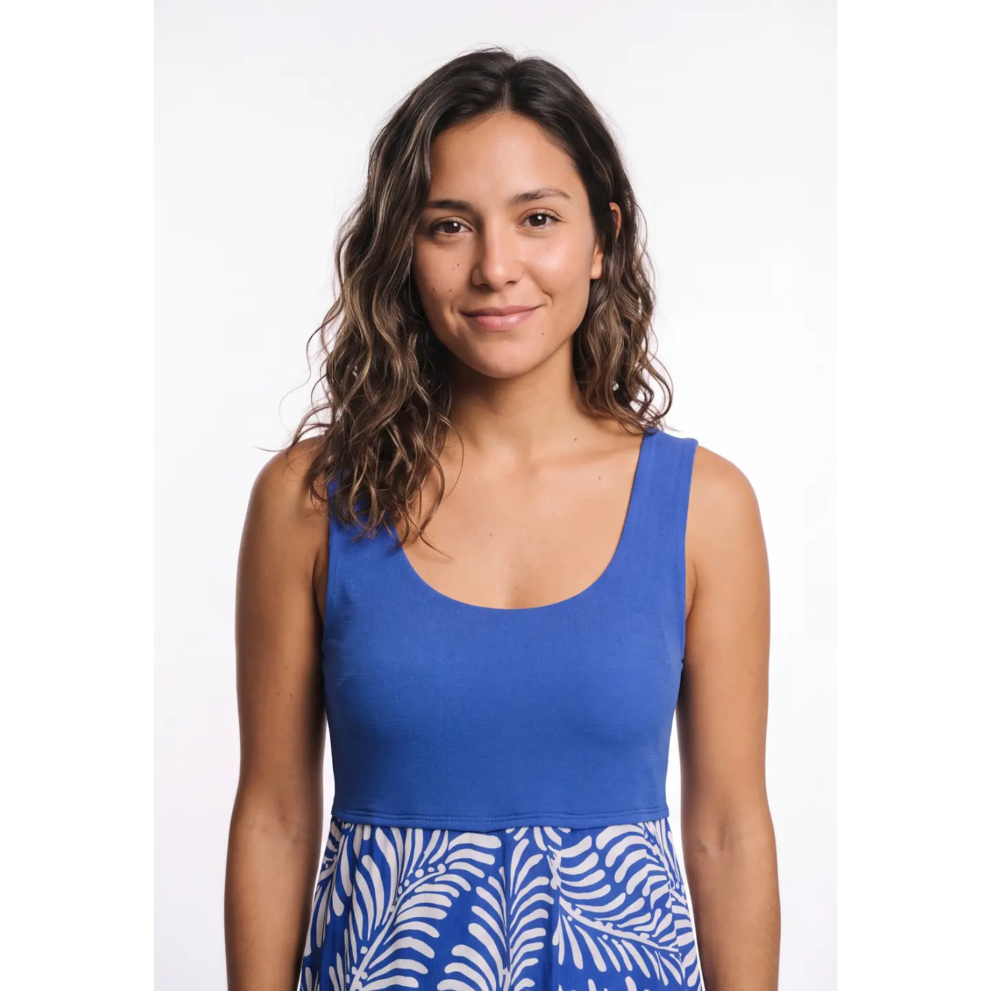 Vestido Plano Mujer Azul 4