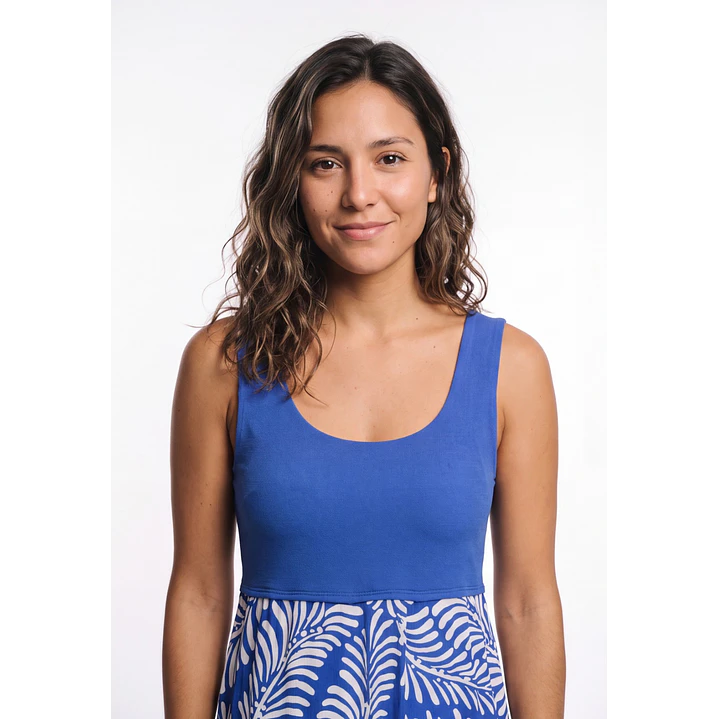 Vestido Plano Mujer Azul 4