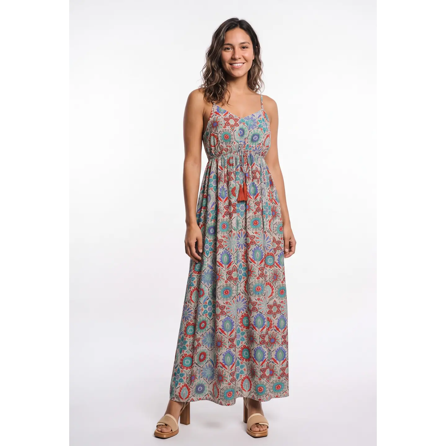 Vestido Largo Indian Mujer Beige 1