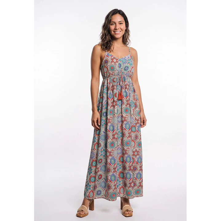 Vestido Largo Indian Mujer Beige 1