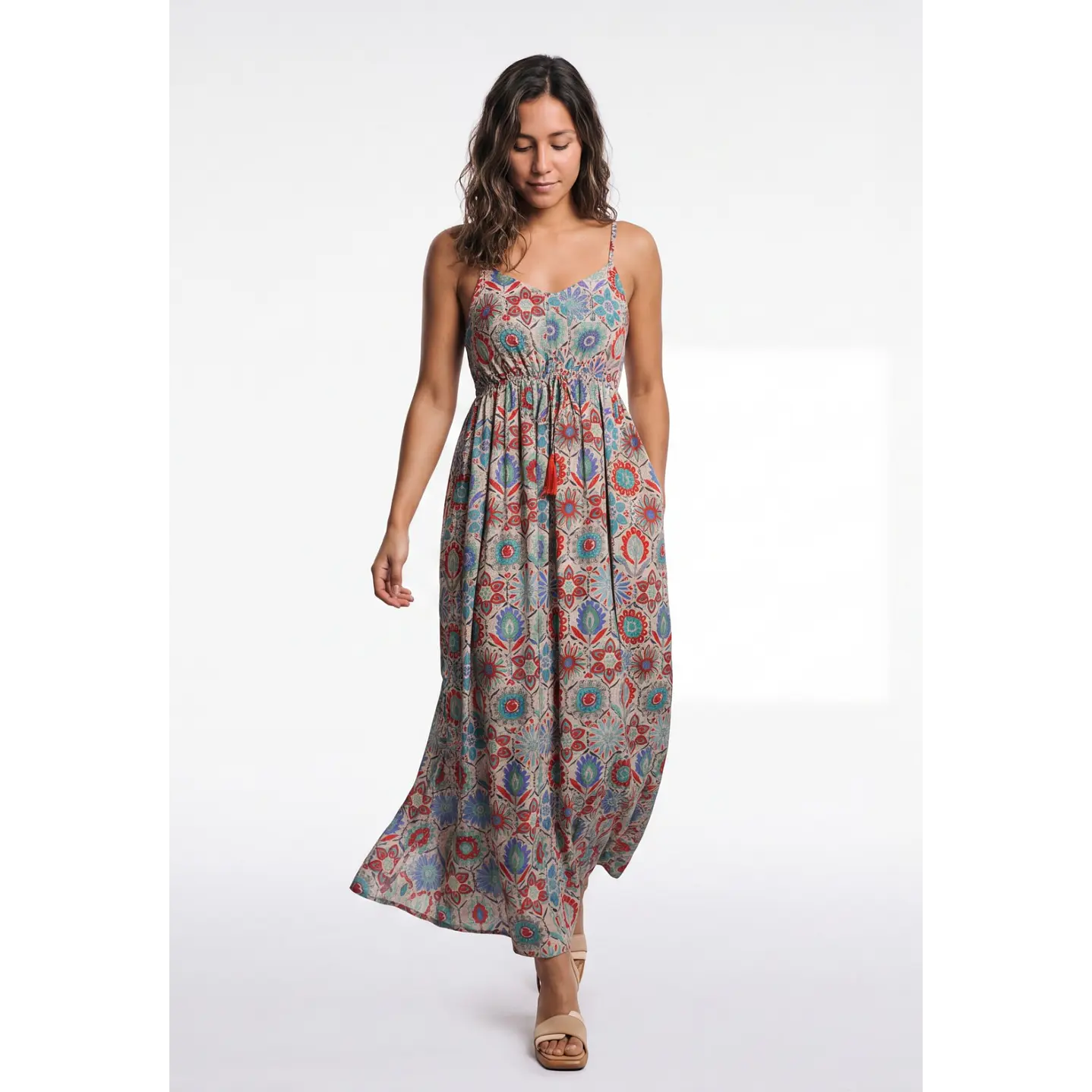 Vestido Largo Indian Mujer Beige 3