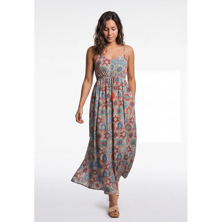 Vestido Largo Indian Mujer Beige 3