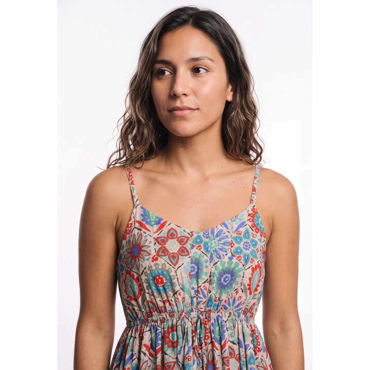 Vestido Largo Indian Mujer Beige 4