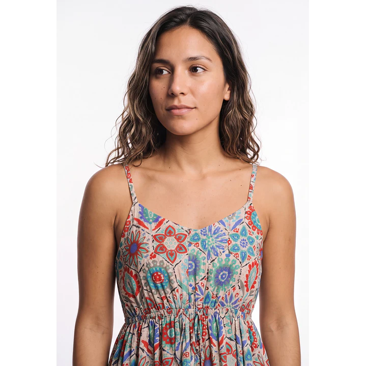 Vestido Largo Indian Mujer Beige 4