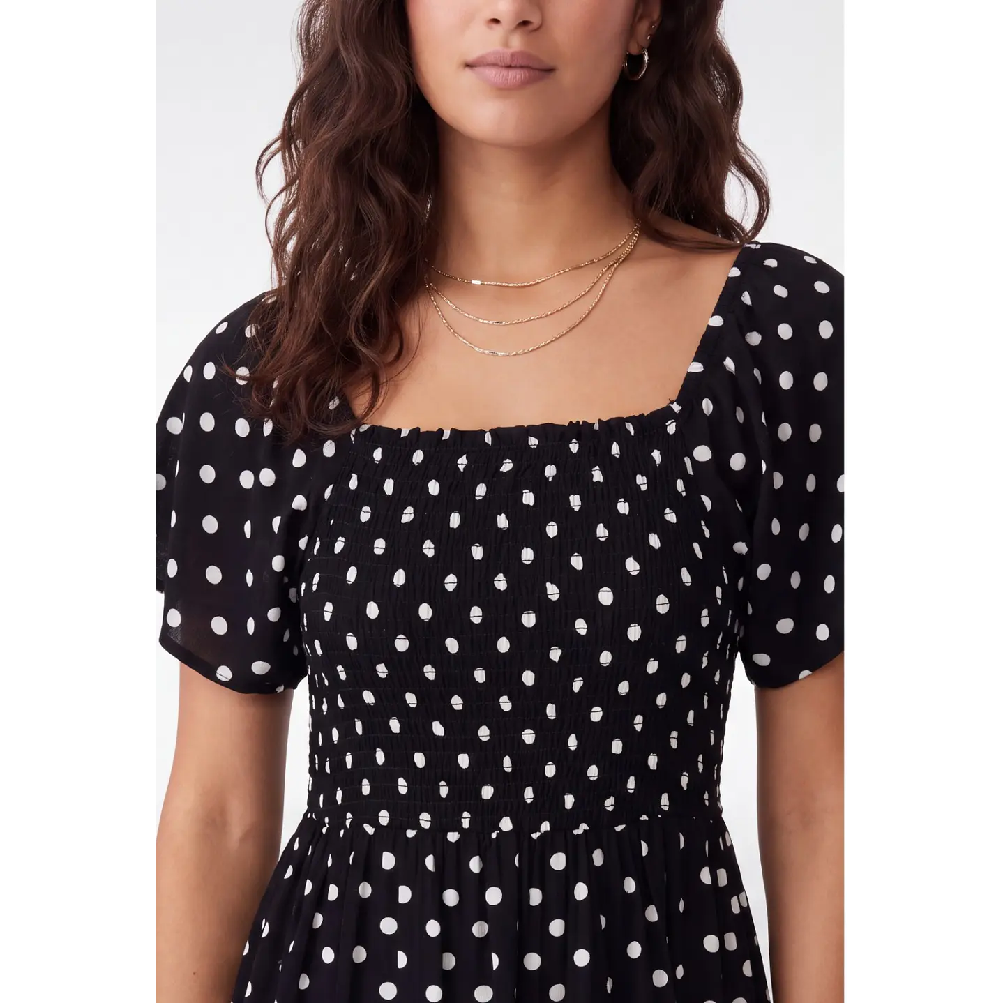 Vestido Corto Lunares Mujer Negro 4