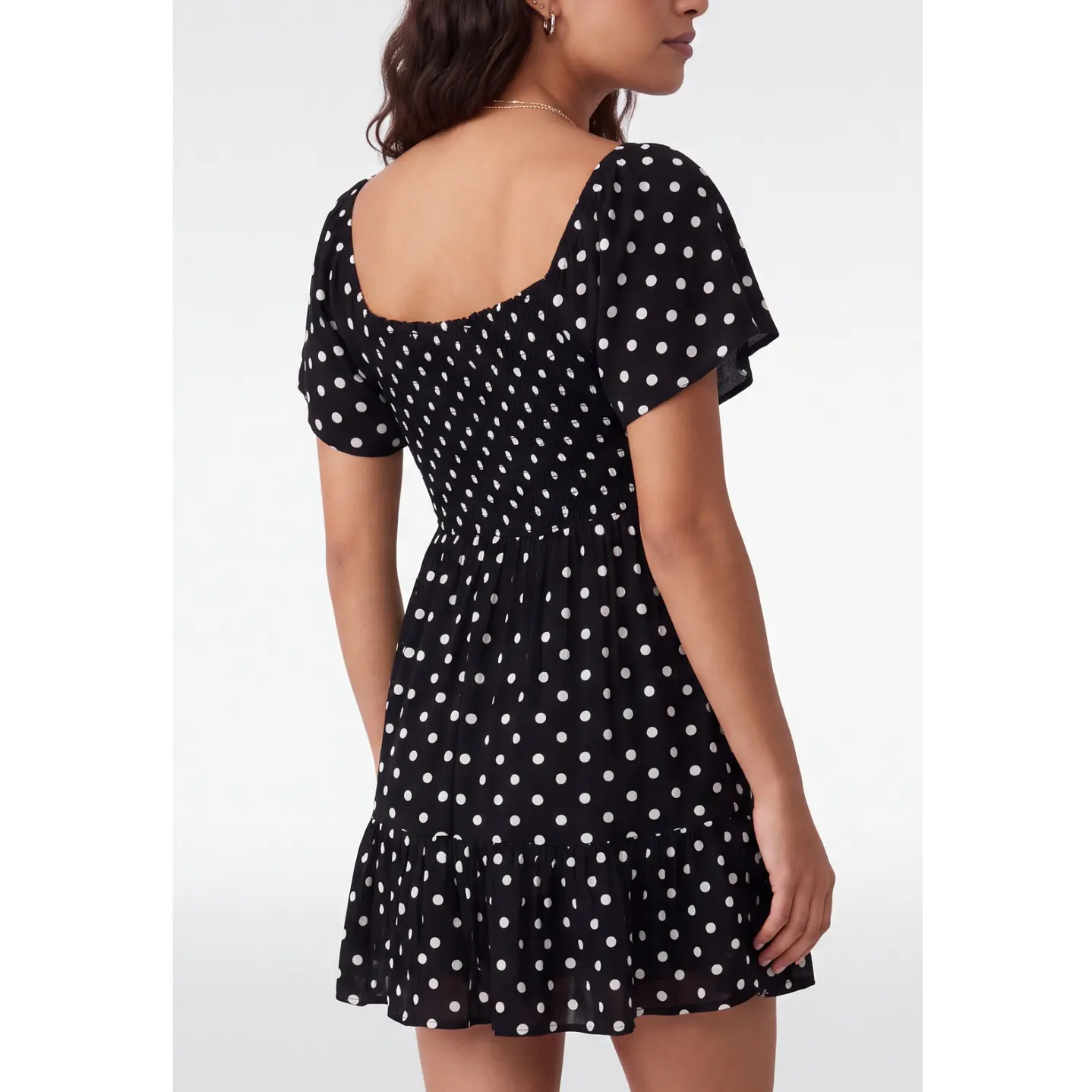 Vestido Corto Lunares Mujer Negro 2