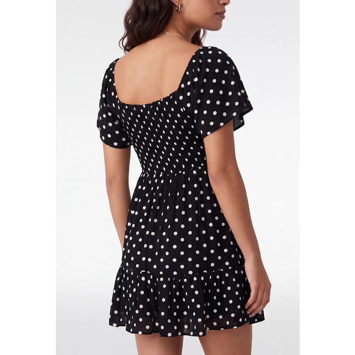 Vestido Corto Lunares Mujer Negro 2