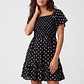 Vestido Corto Lunares Mujer Negro - Miniatura 3