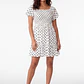 Vestido Corto Lunares Mujer Blanco - Miniatura 1