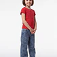 Polera Rib Perlas Niña Rojo - Miniatura 3