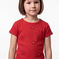Polera Rib Perlas Niña Rojo - Miniatura 4