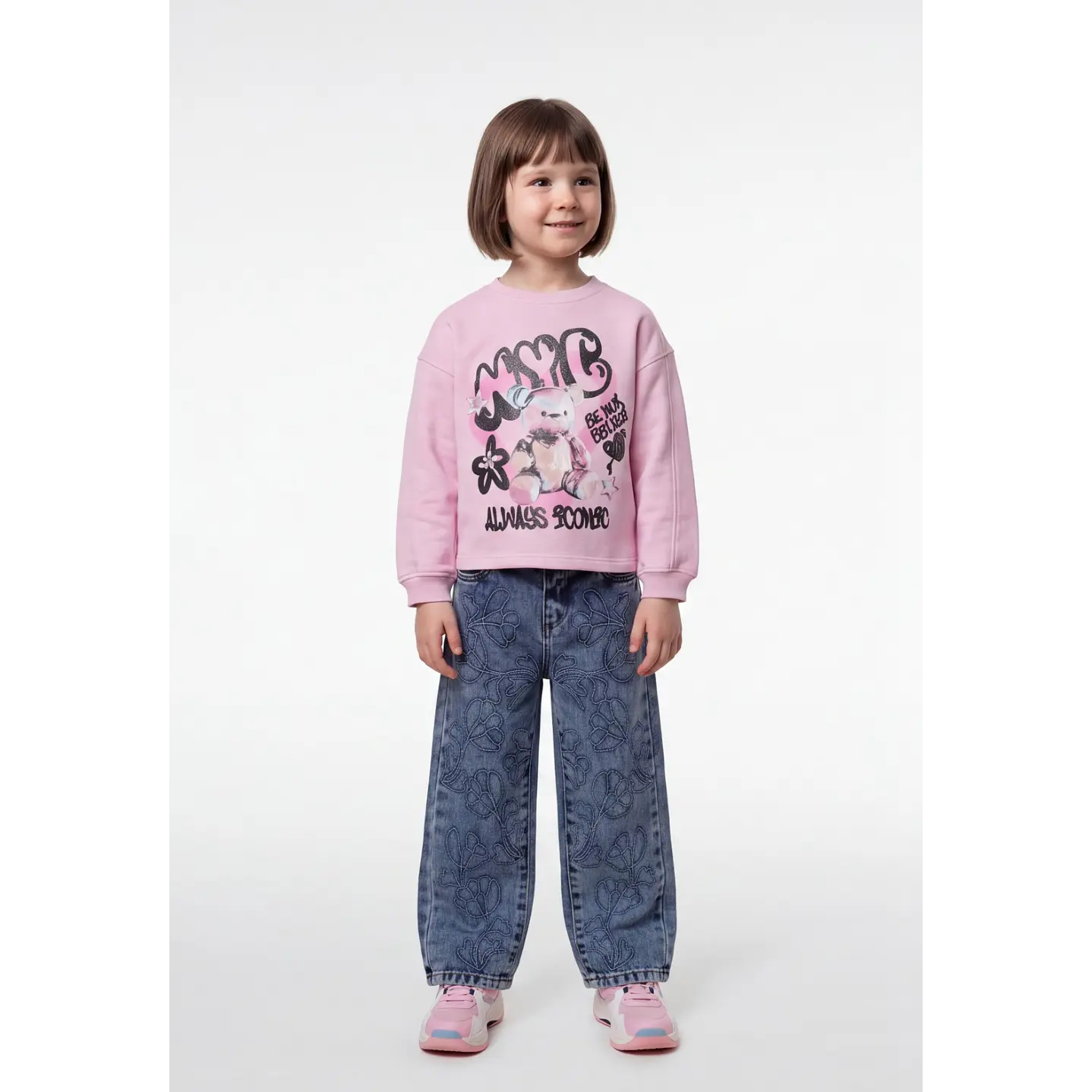 Polerón Oso Niña Rosado 3