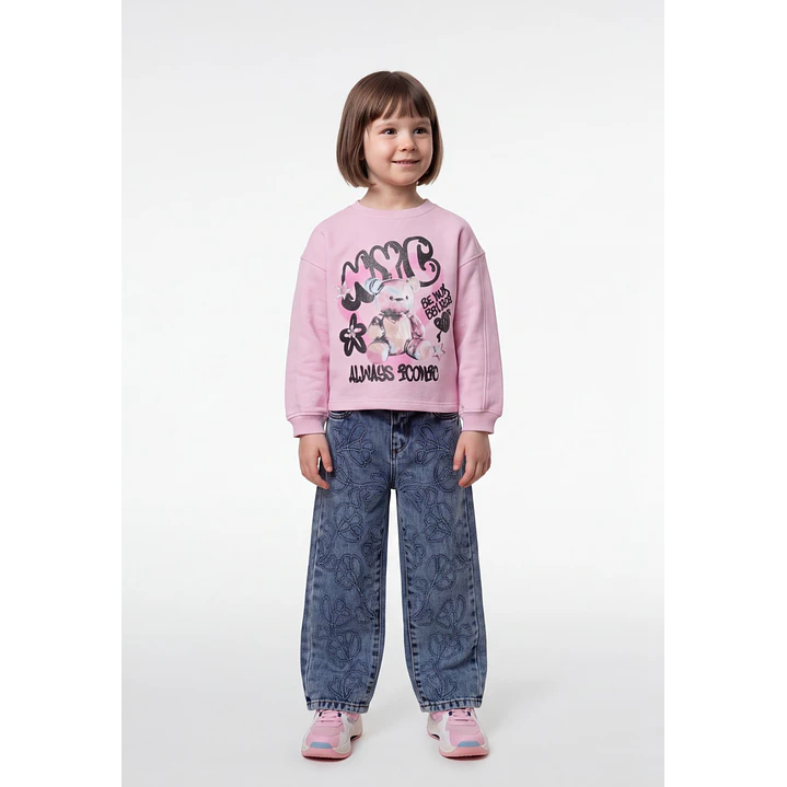 Polerón Oso Niña Rosado 3