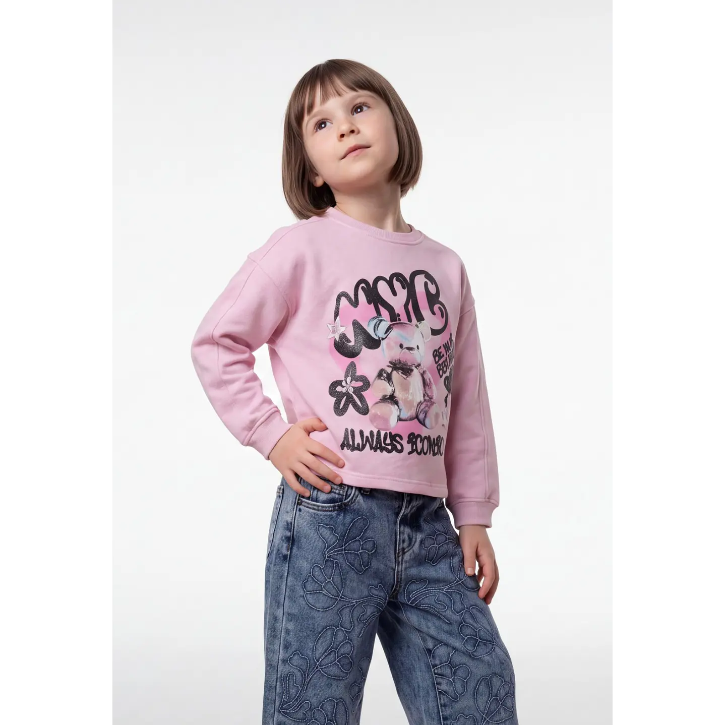 Polerón Oso Niña Rosado 1