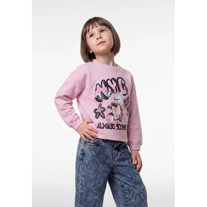 Polerón Oso Niña Rosado 1