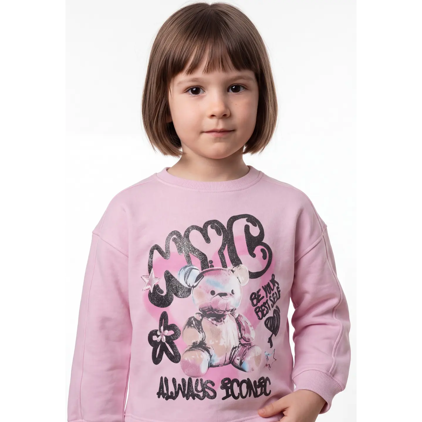 Polerón Oso Niña Rosado 4
