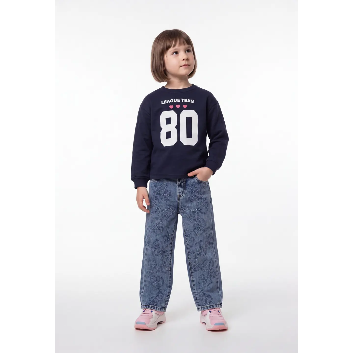 Polerón League Niña Azul 3