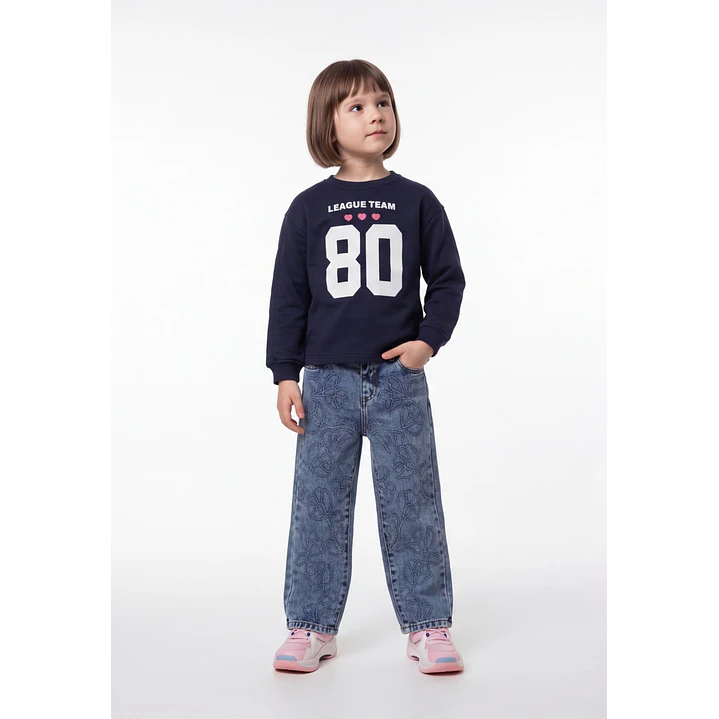 Polerón League Niña Azul 3