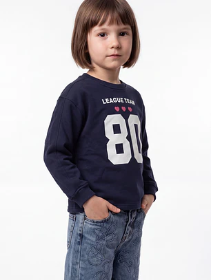 Polerón League Niña Azul