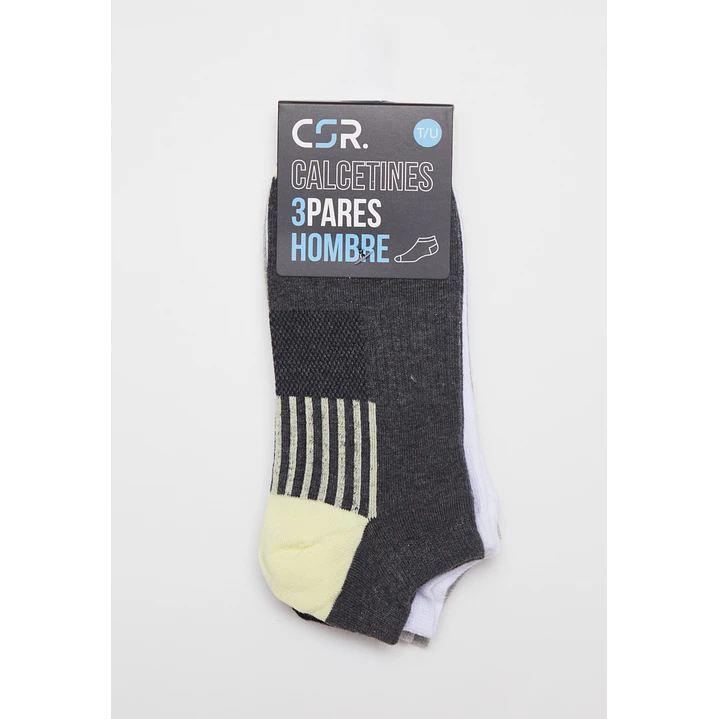 Calcetín Sport Tripack Hombre Gris 2