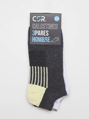 Calcetín Sport Tripack Hombre Gris