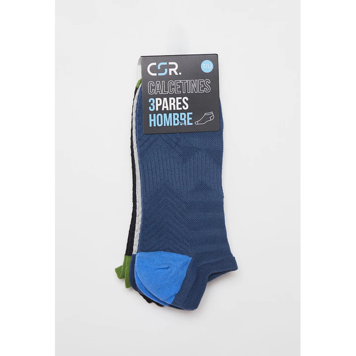 Calcetín Sport Tripack Hombre Azul 2