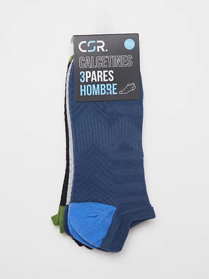 Calcetín Sport Tripack Hombre Azul