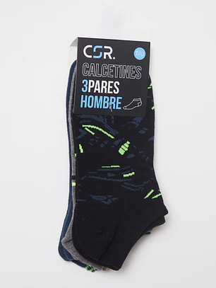 Calcetín Sport Tripack Hombre Negro
