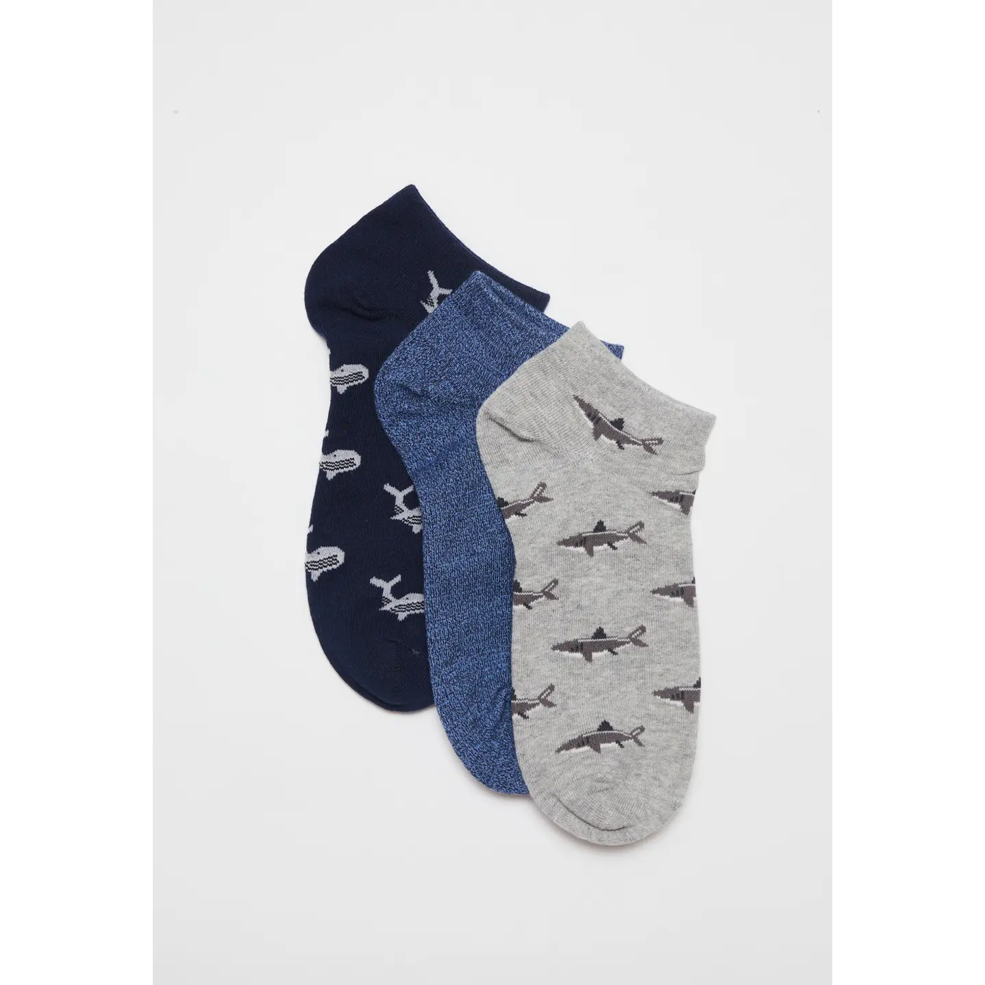 Calcetín Corto Tripack Hombre Gris 1