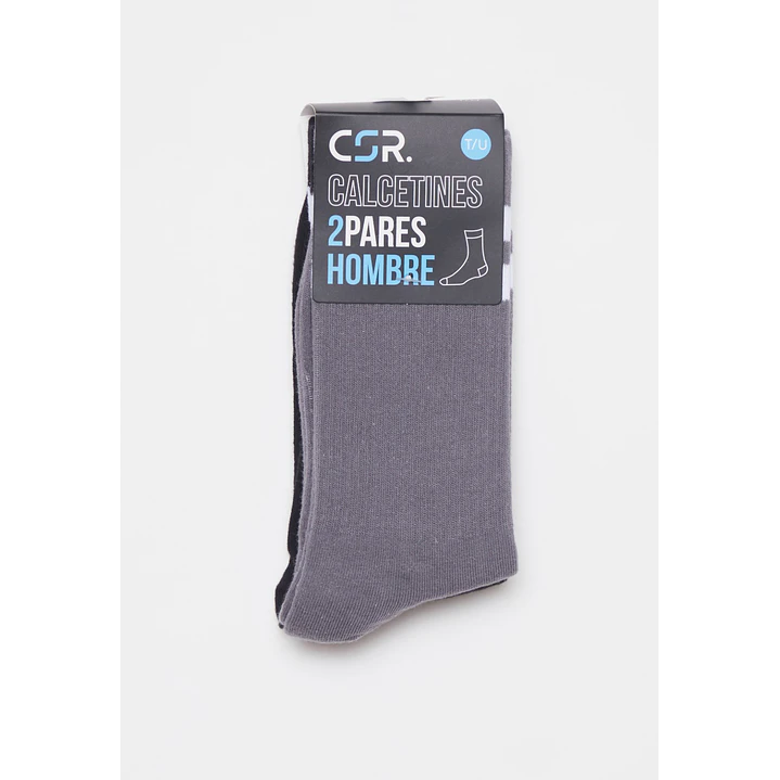Calcetín Largo Bipack Hombre Gris 2