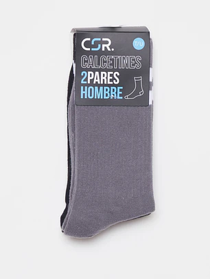 Calcetín Largo Bipack Hombre Gris