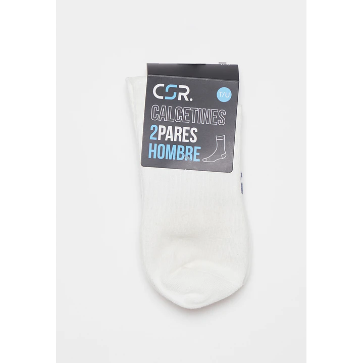 Calcetín Largo Bipack Hombre Blanco 2