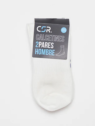 Calcetín Largo Bipack Hombre Blanco