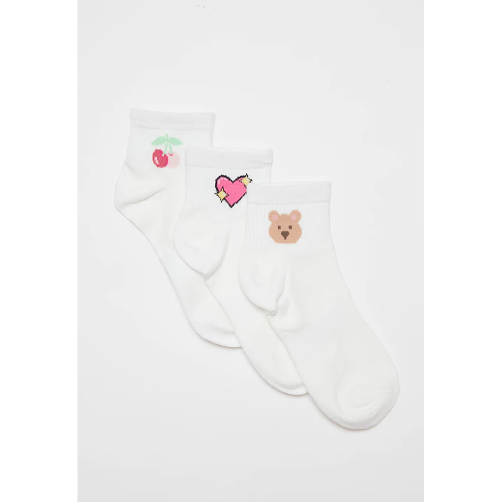 Calcetín Corto Tripack Mujer Blanco 1