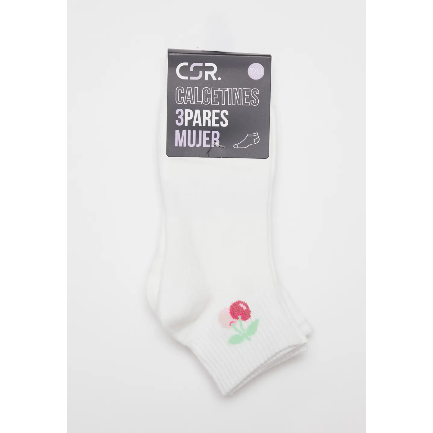 Calcetín Corto Tripack Mujer Blanco 2