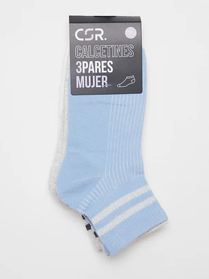 Calcetín Corto Tripack Mujer 
