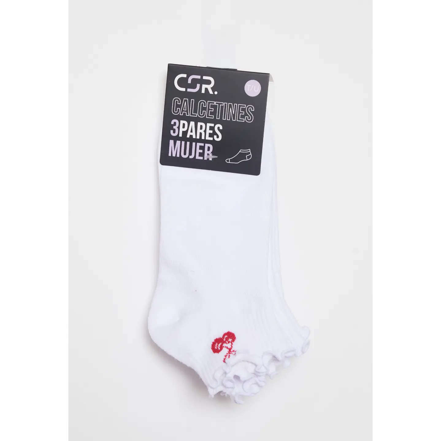 Calcetín Corto Tripack Mujer Blanco 2