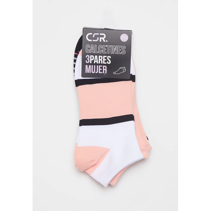 Calcetín Sport Tripack Mujer Rosado 2