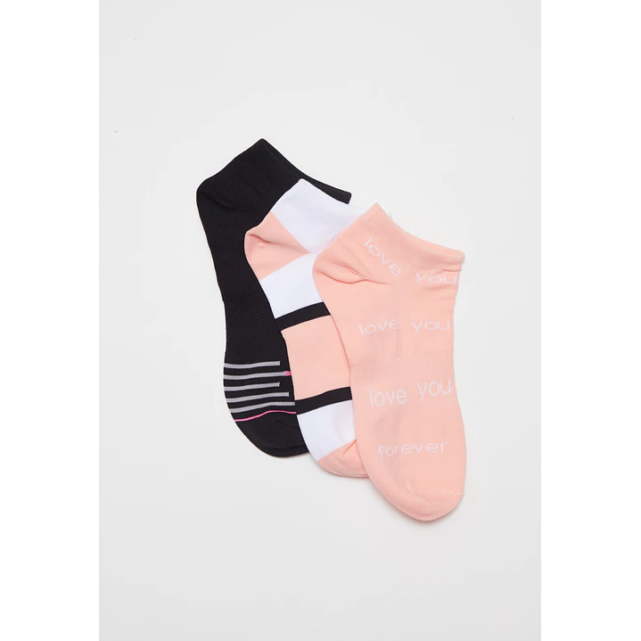 Calcetín Sport Tripack Mujer Rosado 1